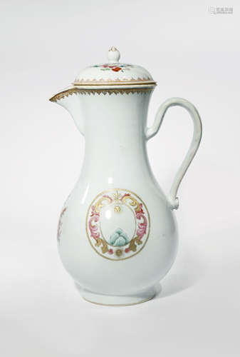 A CHINESE FAMILLE ROSE ARMORIAL JUG AND COVER