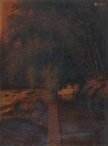 Gerard van Achterberg (1872-1953)River in Indonesia. Signed lower right.canvas 72 x 54 cm.- - -29.00