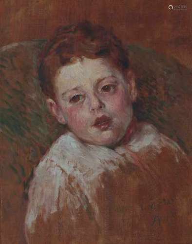 French school 20th centuryPortrait of a boy. Signed with monogram A.O. and dated I.VI.10 lower