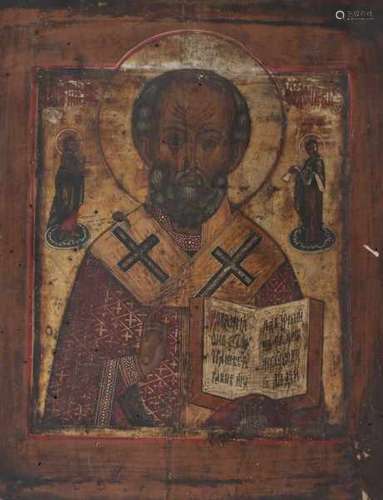 A Russian icon, saint Nicolas. 19th century31 x 24 cm.- - -29.00 % buyer's premium on the hammer