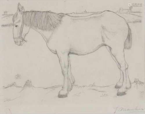 Jan Mankes (1889-1920)Horse (1917). Signed in pencil lower right and with monogram in the plate