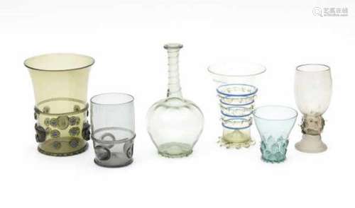 A collection of Northern European historical glassware. 20th century (6)height 9 to 22 cm.- - -29.00