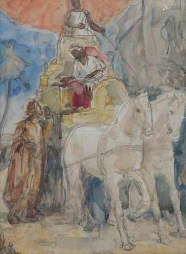 Attributed to Han van Meegeren (1889-1947)Philip and the Ethiopian eunuch (Acts 8:26-40). Signed