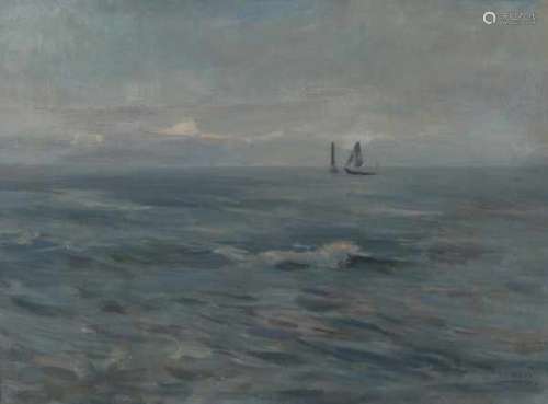 Anton Rudolf Mauve (1876-1962)Zuiderzee with boats on the horizon. Signed lower right.canvas 51 x