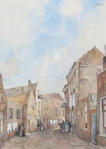 Herman Cornelis Adolf Paradies (1883-1966)'Wasdag achter de Teerstoof, Schiedam'. Signed lower