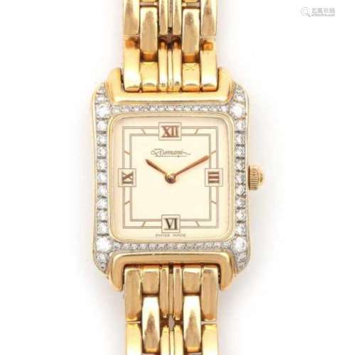 A 18 carat yellow gold lady's wrist watch, with quartz hour, brand: Christiano Domani, 126, ref