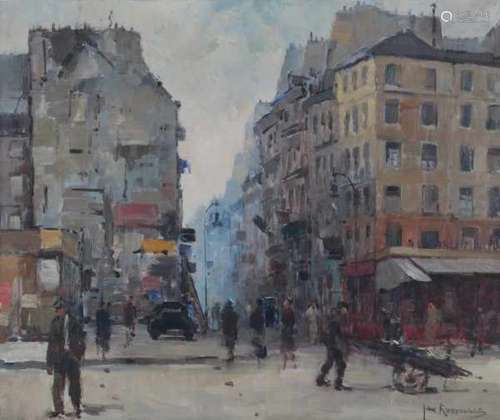 Jan Korthals (1916-1973)'Rue de Rivoli, Paris'. Signed lower right. Annotation on the strectcher: '