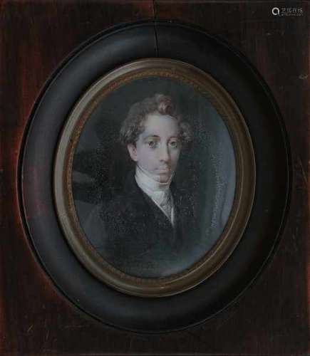 Johannes I Hari (1772-1849)An oval portrait miniature on ivory, a young gentleman. Signed and