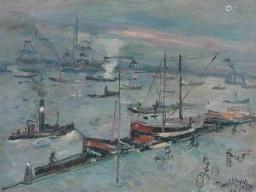 Ernst van Leyden (1892-1969)Harbour. Signed and dated '37 lower right.canvas 51 x 68 cm.- - -29.00 %