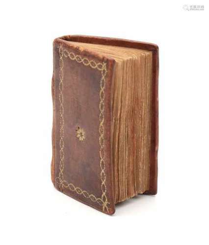 Kern des Bybels. 's Hage, A. de Groot en Zoonen, 1750. 80 pp. Leather bound miniature booklet app.