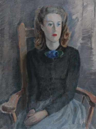 Jan Sluijters (1914-2005)Portrait of Dineke, 18 years old. Signed lower right. Verso exhibition