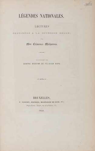 C. de Coster - Contes brabançons. Paris, Michel Lévy Frères, 1861, 228,(4) pp., 8 woodengravings