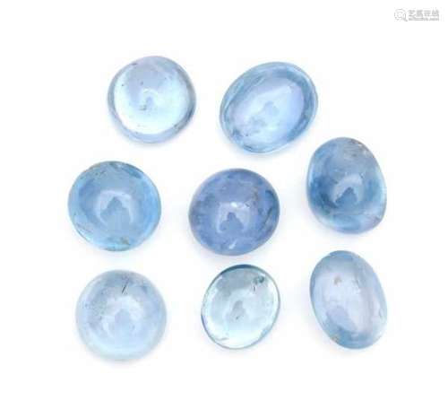 Eight cabochon cut Ceylon sapphires, no indication of heat. Total of 189.41 ct.Provenance: Sri