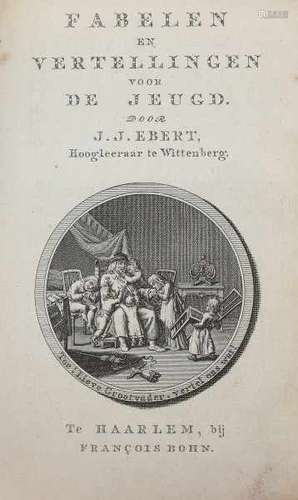 Price binding of Middelburg. Fabelen en vertellingen voor de jeugd. Haarlem, F. Bohn, [1799]. Vellum