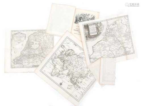 Collection of six eighteenth-century maps mainly by Isaac Tirion. (6x)- - -29.00 % buyer's premium