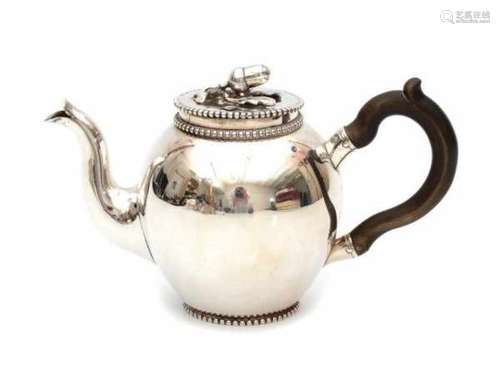 A Dutch Sterling silver teapot. Maker's mark Pieter Pieterse, Amsterdam and A. Bonebakker & Zoon,