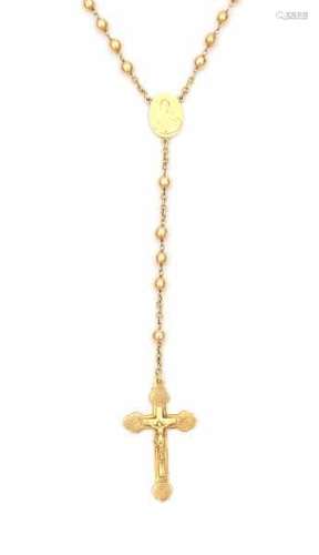 A yellow gold rosary, ca. 1965. Enraving on the backside of the crucifix: ' 8-5-1965, to my dear