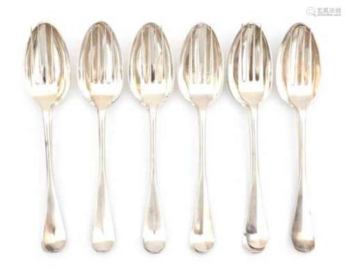 Six Dutch silver spoons and forks. Hallmarked Dordrecht. Maker's mark Johannes Keeman Sr. Year