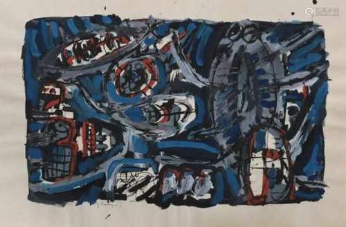 Gust Romijn (1922-2010)Composition. Signed lower left. Not framed.Gouache 32 x 48,5 cm (