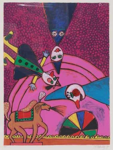 Corneille (1922-2010)'Circus'. Signed and dated '90 lower right. Number 44/200. Provenance: