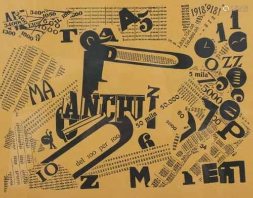 Filippo Tommaso Marinetti (1876-1944)'A Tumultuous Assembly: Numerical Sensibility (Une Assemblée