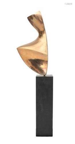 Cor Jong (1955)A polished bronze sculpture. 'Torso'. Signed and numbered 1/4. Plate with initials on