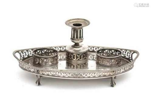 A Dutch silver incomplete inkwell. Maker's mark Diederik W. Rethmeyer. Hallmarked Amsterdam. Year