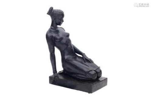 Jan de Schutter (1910-1986)A bronze sculpture. 'Maya'. Signed on the base. Provenance: De Vuyst,