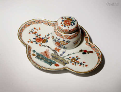 A FRENCH INKSTAND IN JAPANESE KAKIEMON STYLE