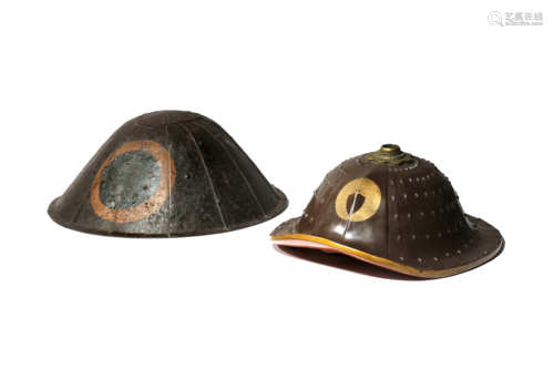 TWO JAPANESE WAR HATS