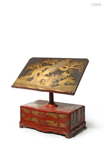 A JAPANESE WOOD AND LACQUER LECTERN