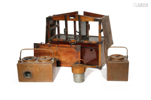 A JAPANESE WOOD AND IRON PICNIC SET