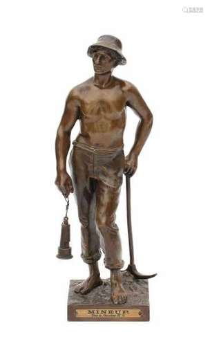 Adrien Etienne Gaudez (1845-1902)A Bronze sculpture, 'Mineur'. Signed on base.height 30 cm.- - -29.