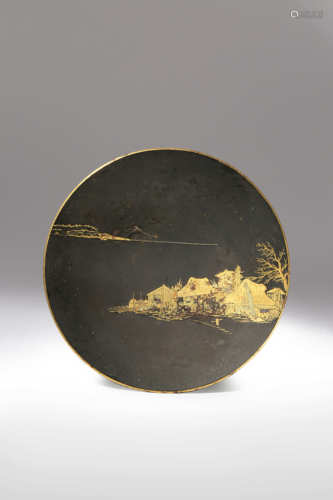 A JAPANESE KOMAI INLAID IRON DISH