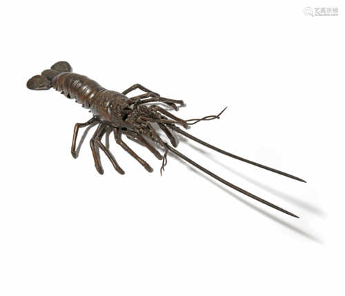 A JAPANESE ARTICULATED BRONZE MODEL OF A SPINY LOBSTER