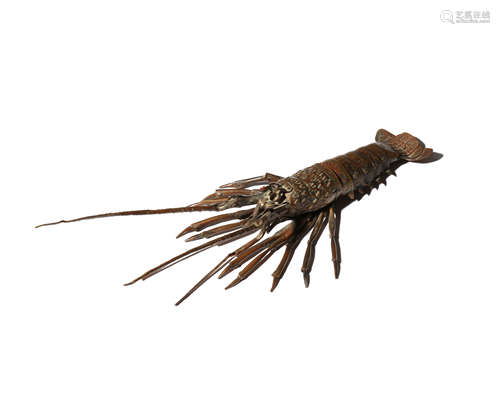 A JAPANESE ARTICULATED COPPER MODEL OF A CRAYFISH