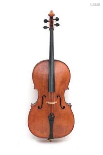 A cello. Made by Melvin Goldsmith Maldon in 2006. With two labels: 'Melvin Goldsmith Maldon Faciepat