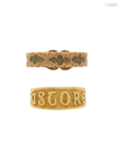 A 19th century gold mourning ring