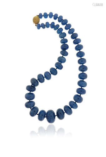 A tanzanite bead necklace