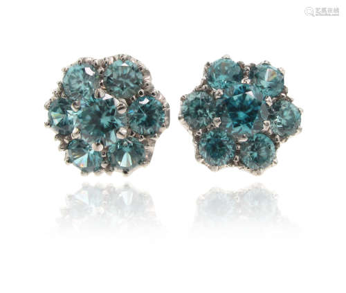 A pair of zircon cluster ear studs