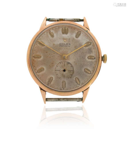 A gentleman's gold Rolex precision wristwatch
