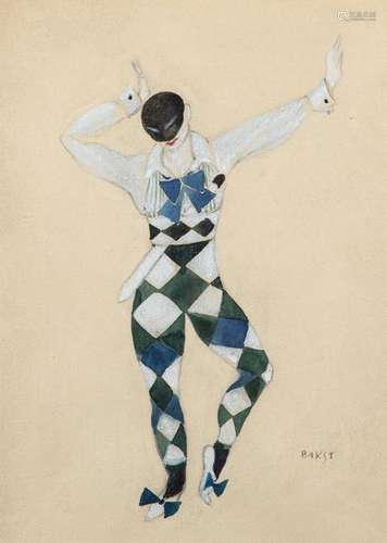 Léon BAKST (1866 1924) \nÉTUDE DE THÉÂTRE, COLOMBIN…