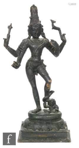 A 19th to 20th Century Sino-Tibetan cast copper alloy/bronze figure of Vasudhara, the deity in