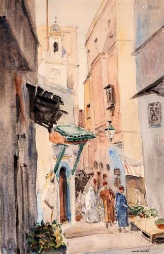 André NIVARD (1880 1969) \nVUE DU SOUK \nAquarelle s…