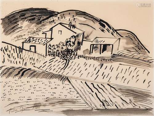 Pierre AMBROGIANI (1907 1985) \nPAYSAGE AU HAMEAU \n…