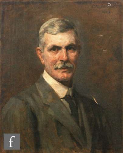 CHARLES MENDELSSOHN HORSFALL (1865?1942) - Portrait of a gentleman wearing a grey suit, long bust