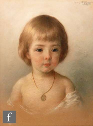 HEDWIG FRIEDLAENDER (1863-1916) - Portrait of a young girl wearing a gold chain and pendant,