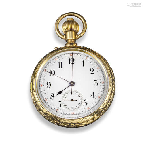 An 18ct open-faced chronograph
