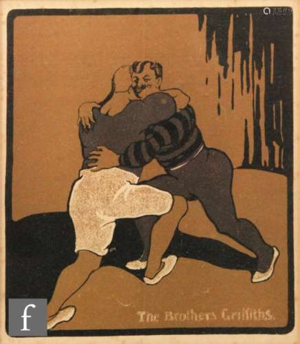 AFTER G. F. SCOTSON CLARK (C.1872-1927) - 'The Brothers Griffiths', woodblock print, signed with