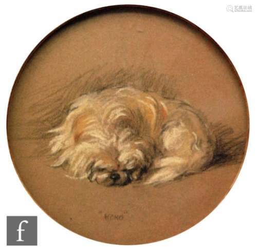 ATTRIBUTED TO LUCY DAWSON (1875?1954) - 'Koko', a pekingese dog, pastel drawing on buff paper,